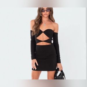 Mini black Edikted cut out dress